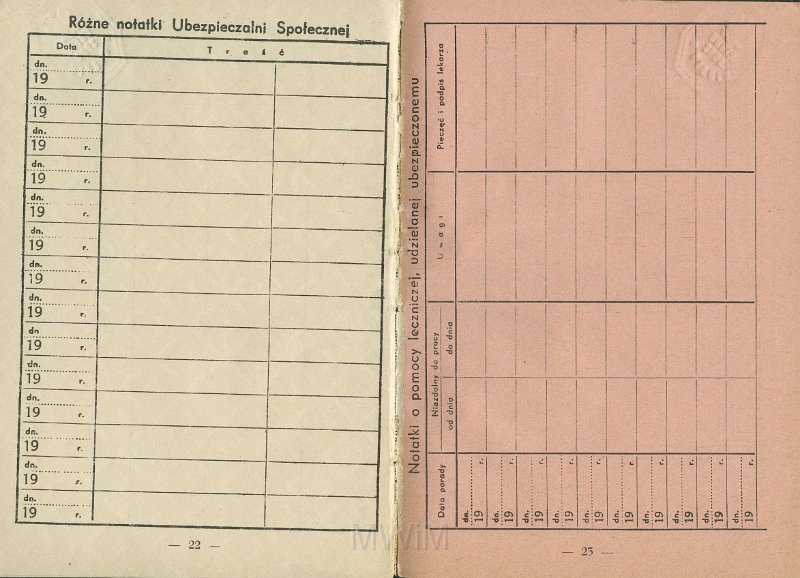 KKE 5431-14.jpg - Dok. Legitymacja ubezpieczeniowa. Legitymacja wydana przez Ubezpieczenia Społeczne w Wilnie dla Michała Katkowskiego (ur. w Taboryszkach), Wilno, 4 IV 1936 r.